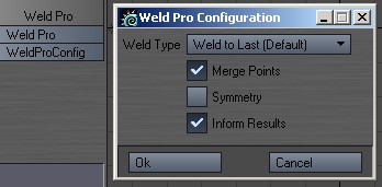 Weld Pro Configuration options